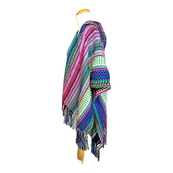 ASOS Swim Festival Multicolor Striped Tribal Hooded Cape Multicolor - Picture 5 of 7
